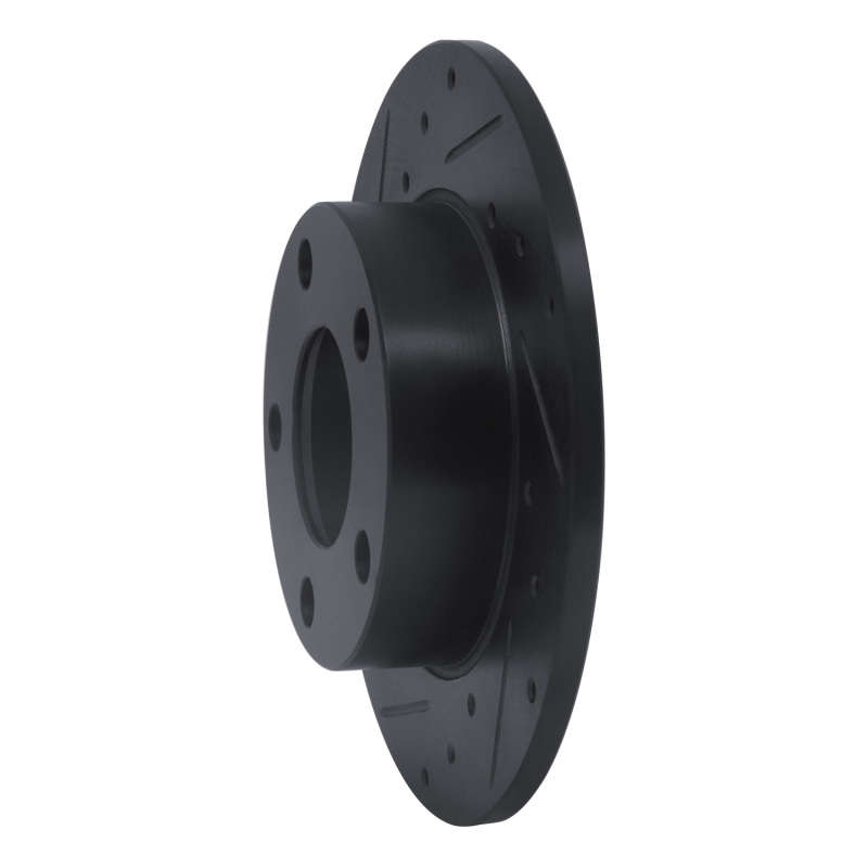 Audi A4 Quattro Brake Rotor (1) - Rear Left - R1 Concepts - Drilled & Slotted - Black - `96-`05